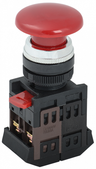 Фотография товара 'IEK Кнопка AEА-22 "Грибок" красный d22мм 1з+1р BBG30-AEA-K04'