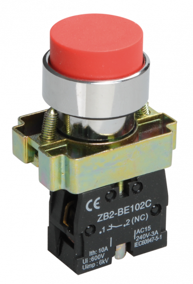 Фотография товара 'IEK Кнопка управления LAY5-BL42 без подсветки красная 1р BBT71-BL-K04'