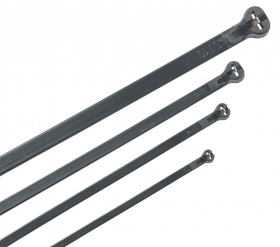 Фотография товара 'IEK Хомут Хку 3,6х370мм со стальным замком черный (100шт)'