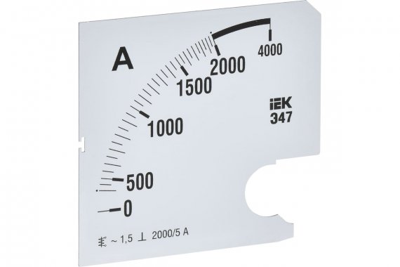 Фотография товара 'IEK IPA20D-SC-2000 Шкала смен. для амперметра Э47 2000/5А-1,5 96х96мм'