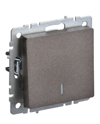 Фотография товара 'IEK BRITE Выключатель 1-клавишный с индикацией 10А ВС10-1-1-БрТБ темная бронза BR-V10-1-10-K45'