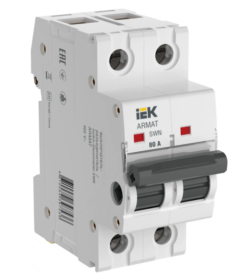 Фотография товара 'IEK ARMAT Выключатель-разъединитель SWN 2P 80А AR-SWN-2-080'