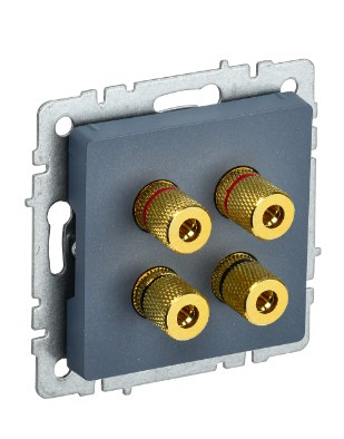 Фотография товара 'IEK BRITE Аудиорозетка 4-местная РА10-БрМ маренго BR-S40-K35'