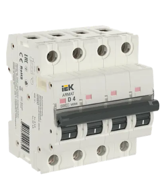 Фотография товара 'IEK ARMAT Автоматический выключатель M06N 4P D 4А, AR-M06N-4-D004'