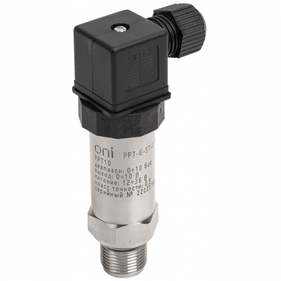 Фотография товара 'IEK PPT-G-ST-010-0-10-3-2 Преобр. давл. PPT10 0,5% 0-10Бар 0-10В M20 DIN43650 ONI'