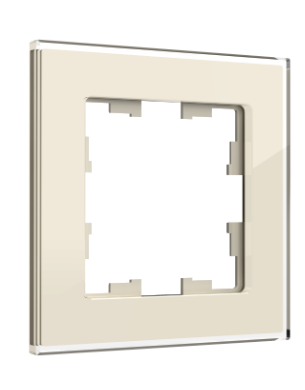 Фотография товара 'IEK BRITE Рамка 1 -местная РУ-1-2-БрВа стекло ванильный BR-M12-G-K10'