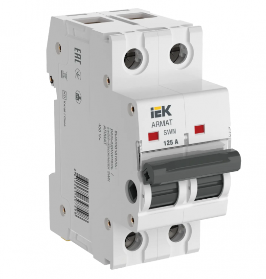 Фотография товара 'IEK ARMAT Выключатель-разъединитель SWN 2P 125А AR-SWN-2-125'
