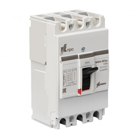 Фотография товара 'IEK 7001047 Выкл. авт. ВА04-31Про 3P 63А Icu-35kA (125В)'