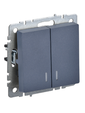 Фотография товара 'IEK BRITE Выключатель 2-клавишный с индикацией 10А ВС10-2-1-БрМ маренго BR-V20-1-10-K35'