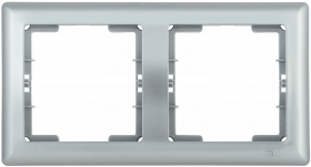 Фотография товара 'IEK Рамка 2-местная горизонтальная РГ-2-БС BOLERO, EMB20-K23'