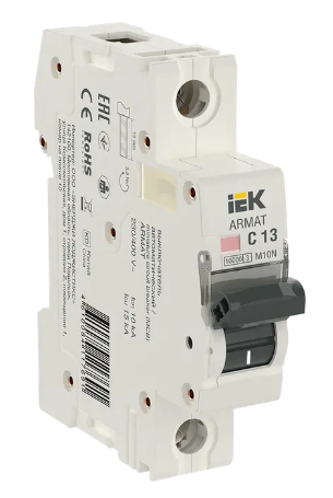 Фотография товара 'IEK ARMAT Автоматический выключатель M10N 1P C 13А AR-M10N-1-C013'