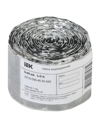 Фотография товара 'IEK Лента изоляционная h=45мм L=2м ZIZ10-D05-45-02-K02'