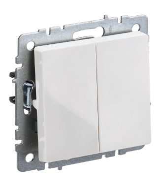 Фотография товара 'IEK BRITE Выключатель 2-клавишный 10А ВС10-2-0-БрБ белый BR-V20-0-10-K01-PRO'