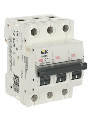 Фотография товара 'IEK ARMAT Автоматический выключатель M06N 3P C 1А AR-M06N-3-C001'