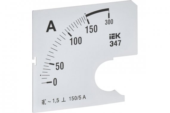 Фотография товара 'IEK IPA10D-SC-0150 Шкала смен. для амперметра Э47 150/5А-1,5 72х72мм'