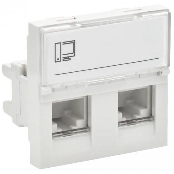 Фотография товара 'IEK PR-KK40D-RI-0-2-2C5EU-K01 PRIMER РКИ-22-00-П-5 Розетка RJ45 кат.5E (2м/2вх)'