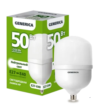 Фотография товара 'IEK Лампа светодиодная HP 50Вт 230В 4000К E27-E40 LL-HP-50-230-40-E27-E40-G'