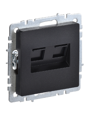 Фотография товара 'IEK BRITE Розетка компьютерная двойная RJ45 кат.5E РК10-2-БрЧ черный BR-K20-1-K02'