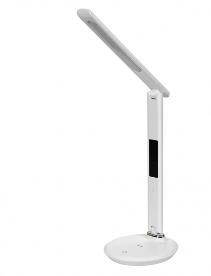 Фотография товара 'IEK LIGHTING Светильник светодиодный настольный 2011 7Вт на подставке QI-заряд USB-выход кожа белый LDNL0-2011-1-QI-7-K01'