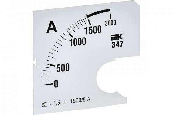 Фотография товара 'IEK IPA10D-SC-1500 Шкала смен. для амперметра Э47 1500/5А-1,5 72х72мм'