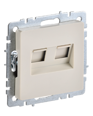 Фотография товара 'IEK BRITE Розетка двойная RJ11+RJ45 кат.5E РК/Т12-БрКр бежевый BR-KT20-O-1-K10'