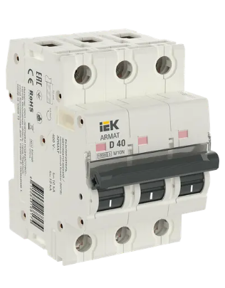 Фотография товара 'IEK ARMAT Автоматический выключатель M10N 3P D 40А AR-M10N-3-D040'