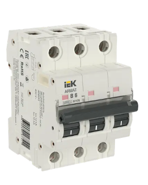 Фотография товара 'IEK ARMAT Автоматический выключатель M10N 3P B 6А AR-M10N-3-B006'