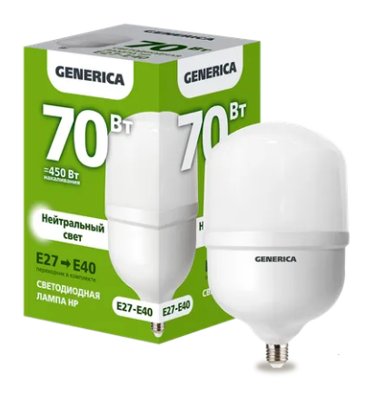 Фотография товара 'IEK Лампа светодиодная HP 70Вт 230В 4000К E27-E40 LL-HP-70-230-40-E27-E40-G'