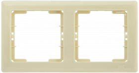 Фотография товара 'IEK Рамка 2-местная горизонтальная РГ-2-БК BOLERO, EMB20-K33'