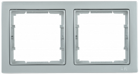 Фотография товара 'IEK Рамка 2-местная квадратная РУ-2-БС BOLERO Q1, EMB22-K23-Q1'