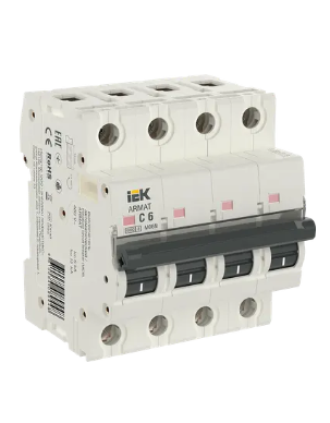 Фотография товара 'IEK ARMAT Автоматический выключатель M06N 4P C 6А AR-M06N-4-C006'
