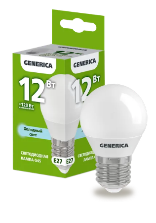 Фотография товара 'IEK Лампа светодиодная G45 шар 12Вт 230В 6500К E27 LL-G45-12-230-65-E27-G'
