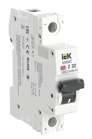 Фотография товара 'IEK ARMAT Автоматический выключатель M06N-DC 1P Z 32А, AR-M06N-1-Z032DC'