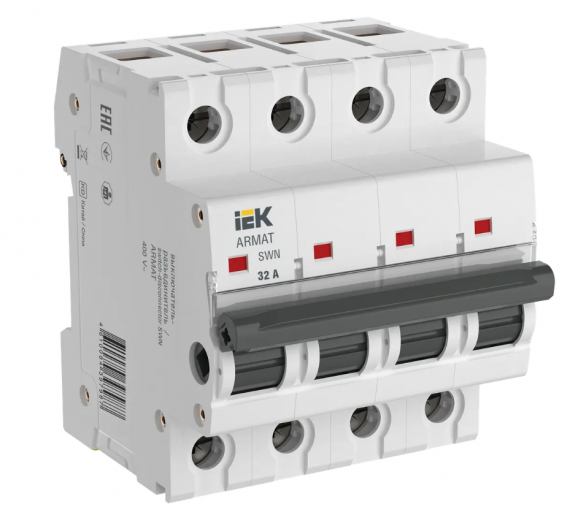 Фотография товара 'IEK ARMAT Выключатель-разъединитель SWN 4P 32А AR-SWN-4-032'