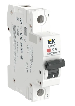 Фотография товара 'IEK ARMAT Автоматический выключатель M06N-DC 1P C 6А AR-M06N-1-C006DC'
