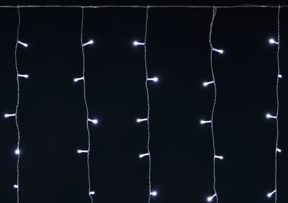 Фотография товара 'IEK LIGHTING Гирлянда бахрома 4,5х0,7м 200 светодиодов белый свет IP44 прозрачный шнур 3м 230В транзит  LGDU301-2-200-L3-T-S-44'