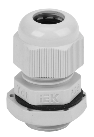 Фотография товара 'IEK Сальник PG 9 диаметр проводника 6-7мм IP54 20шт (СТ) YSA20-08-09-54-K41-C'