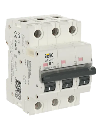 Фотография товара 'IEK ARMAT Автоматический выключатель M10N 3P B 1А AR-M10N-3-B001'