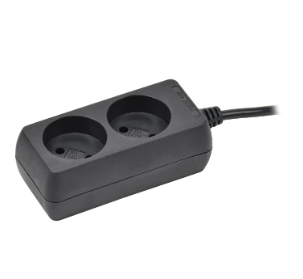 Фотография товара 'IEK Удлинитель У2 2 места без заземления 3м 2х0,75мм2 10А 250В черный WYP10-06-02-03-K02'