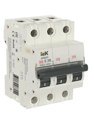 Фотография товара 'IEK ARMAT Автоматический выключатель M06N 3P C 20А AR-M06N-3-C020'