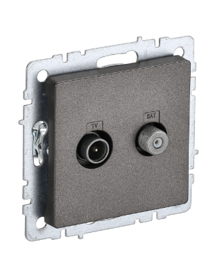 Фотография товара 'IEK BRITE Розетка двойная TV+SAT РТВ/РСп12-БрТБ темная бронза BR-AF20-O-K45'