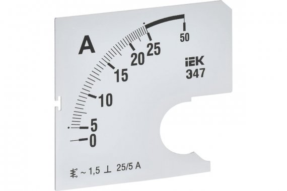 Фотография товара 'IEK IPA10D-SC-0025 Шкала смен. для амперметра Э47 25/5А-1,5 72х72мм'