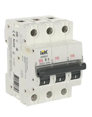 Фотография товара 'IEK ARMAT Автоматический выключатель M06N 3P B 3А, AR-M06N-3-B003'