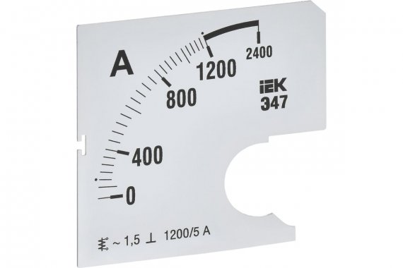 Фотография товара 'IEK IPA10D-SC-1200 Шкала смен. для амперметра Э47 1200/5А-1,5 72х72мм'
