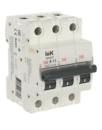 Фотография товара 'IEK ARMAT Автоматический выключатель M10N 3P B 13А AR-M10N-3-B013'