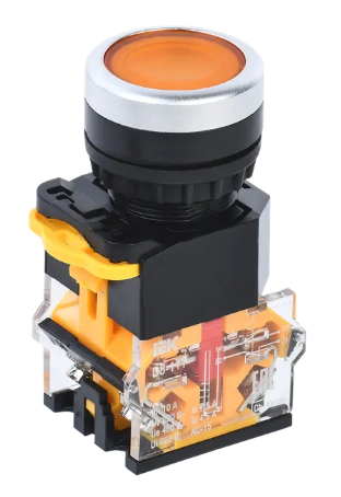 Фотография товара 'IEK Кнопка управления D8-11T d=22мм 1з+1р с фиксацией желтая BBT30-11T-3-21-K05'