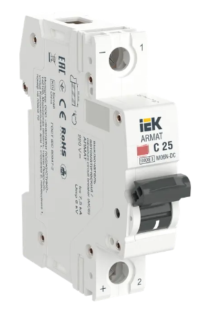 Фотография товара 'IEK ARMAT Автоматический выключатель M06N-DC 1P C 25А AR-M06N-1-C025DC'
