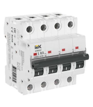 Фотография товара 'IEK ARMAT Автоматический выключатель M10N 4P L 0,5А AR-M10N-4-L0D5'