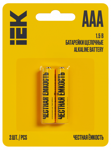 Фотография товара 'IEK ABT-LR03-OP-L02 Батарейка щелоч. Alkaline LR03/AAA'