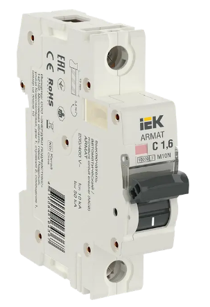 Фотография товара 'IEK ARMAT Автоматический выключатель M10N 1P C 1,6А AR-M10N-1-C1D6'